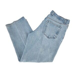 Saddlebred Mens Jeans 38x32 Blue Classic Straight Fit Distressed Denim Bottoms